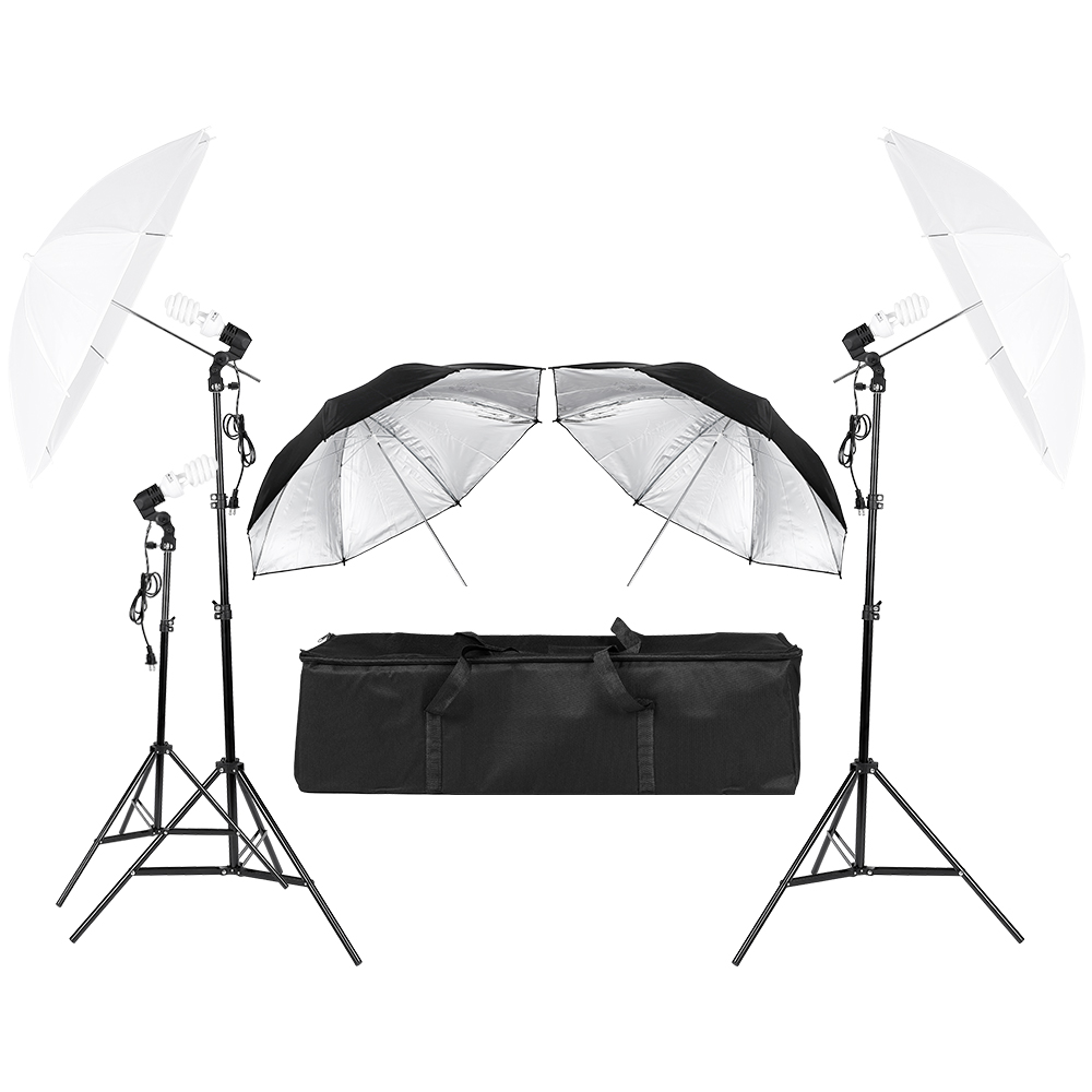 Photography Umbrella Light - 3*45W Fotografia Foto Vídeo Retrato Estúdio