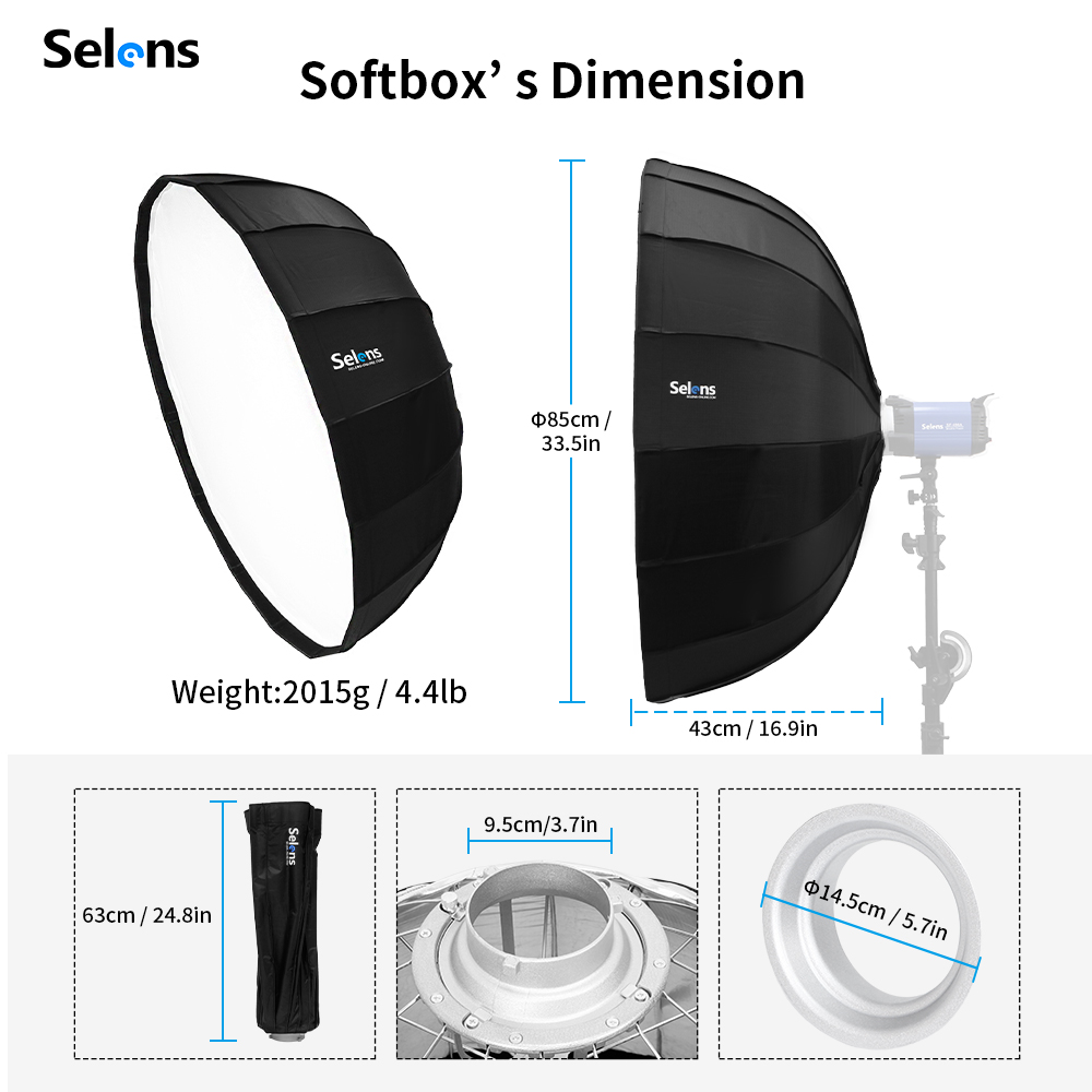 Selens-Softbox Radar Guarda-ch - Photography Umbrella Light avaliação e preço