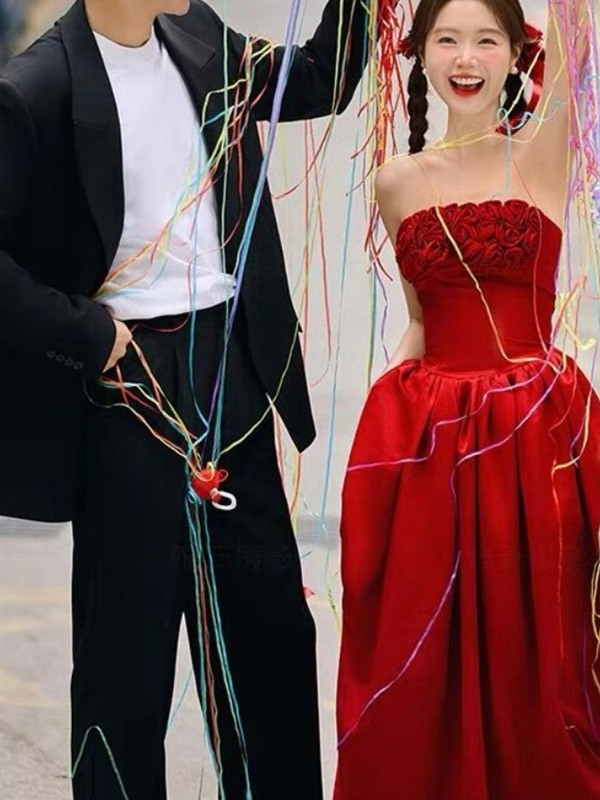 2025 Novo Vestido Vermelho de  - Photography Wedding avaliação e preço